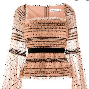 Self-Portrait Dotted Ruched Top (Brand New w/o Tags!)